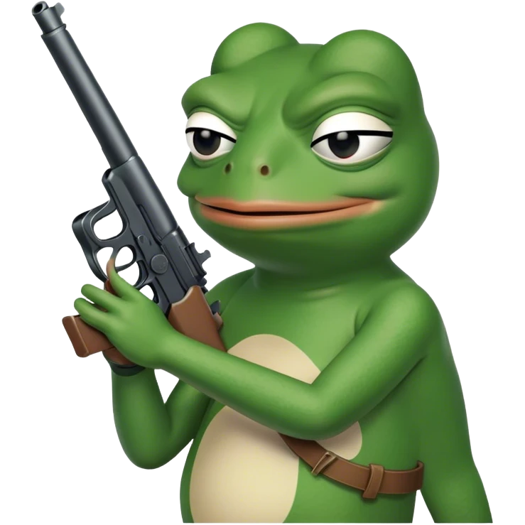 pepefrog with gun emoji