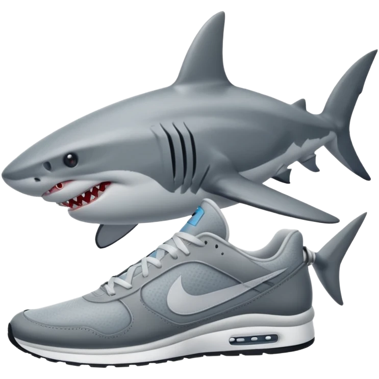 a shark with nike showes emoji