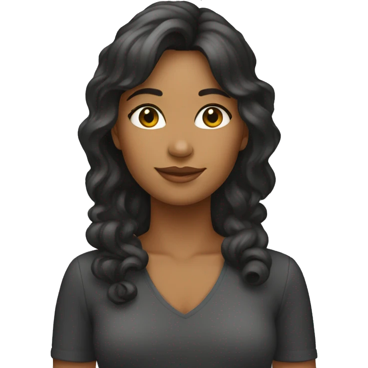Una chica de pelo negro largo de 40 años con casco blanco  emoji