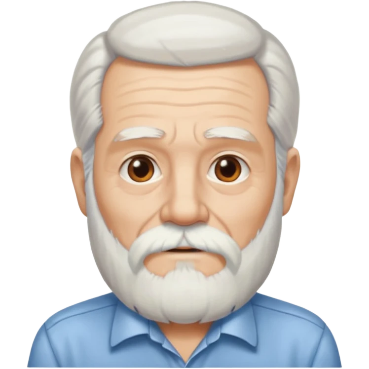 glasses elderly man long hair and long bearded with shirt emoji