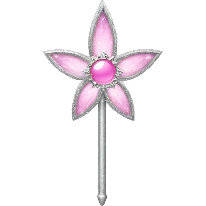 silver and pink fairy princess wand emoji