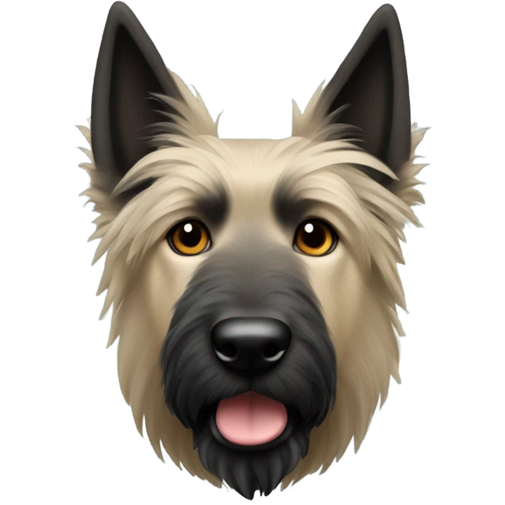 Black Berger Picard with pointy ears  emoji
