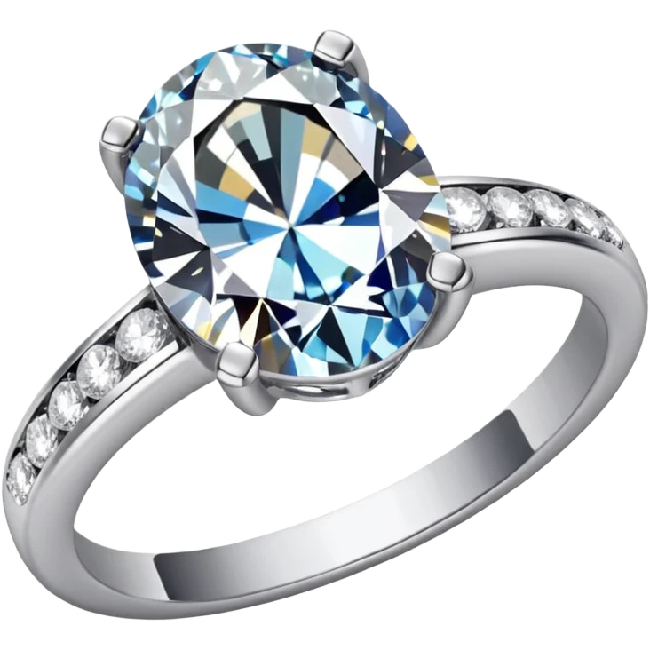 A diamond ring like this one 💍 but the diamond is more elliptic and there are mini diamonds on the silver ring itself emoji