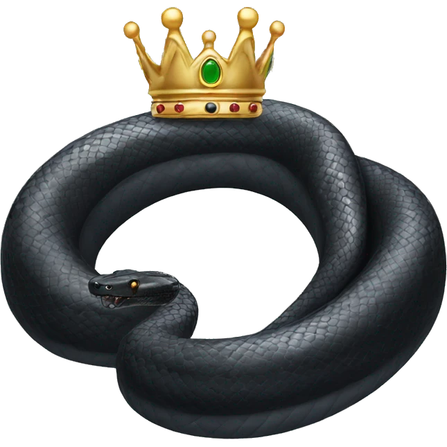 Black snake with queen’s crown emoji