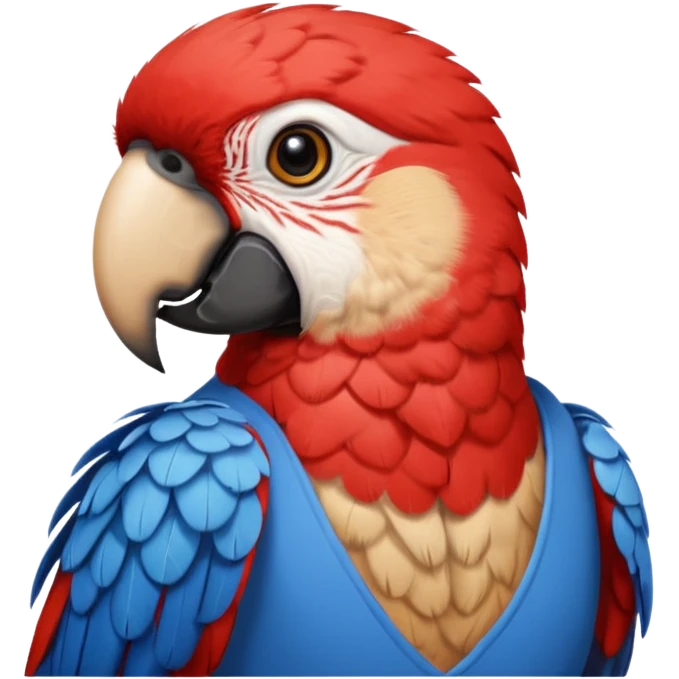 red parrot with shirt emoji