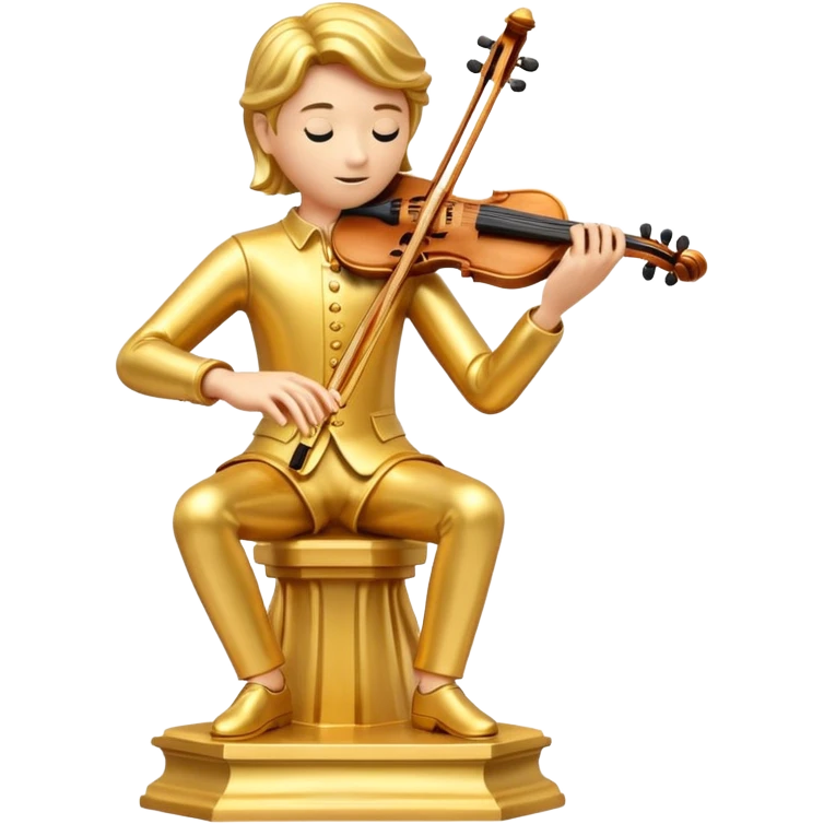 fully golden statue playing violin emoji