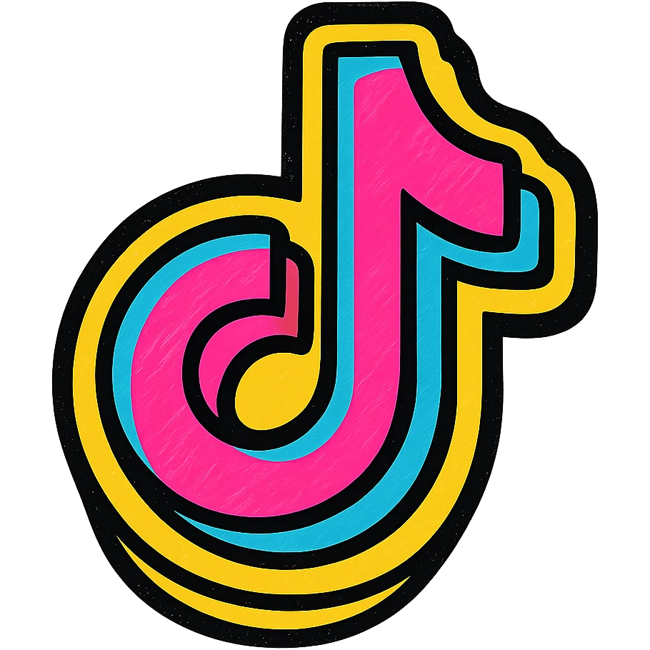 playful vibrant colors TikTok logo emoji