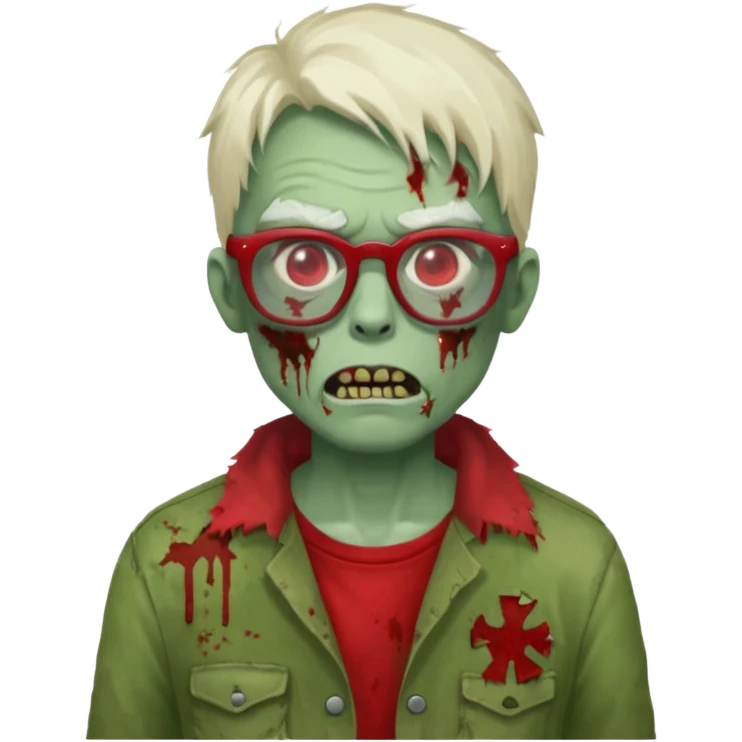 red glasses zombie emoji