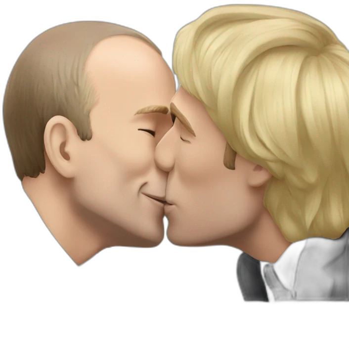 Macron kissing putin emoji