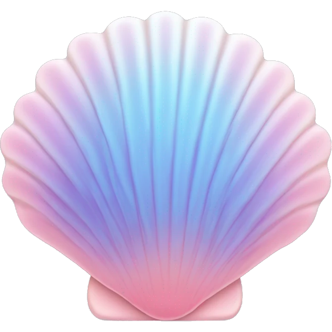 Pink and blue pastel scallop shell emoji