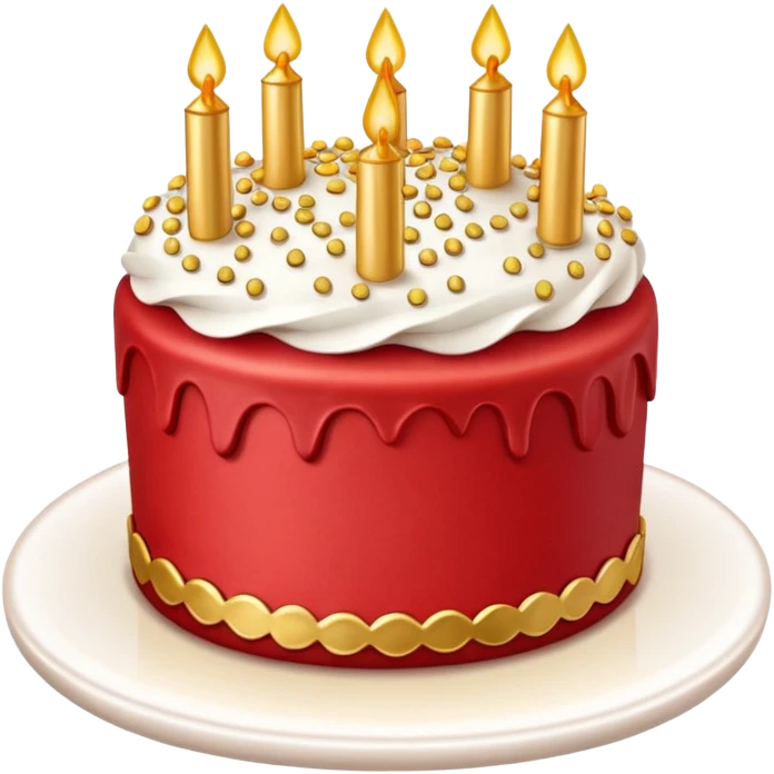 red cake with golden details emoji