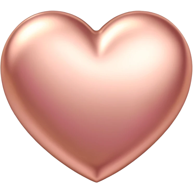 Simple elegant rose gold heart, metallic pink-gold finish emoji