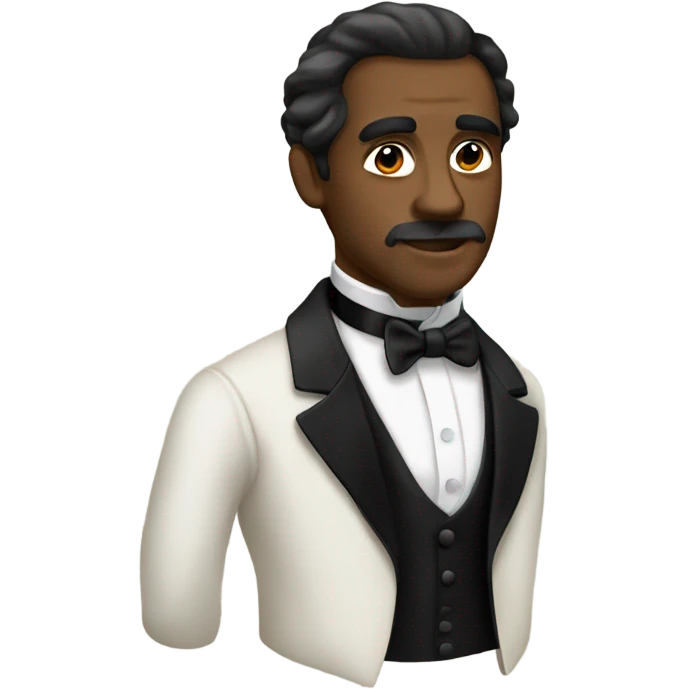 19th century white writer in a black tuxedo with a bow tie emoji