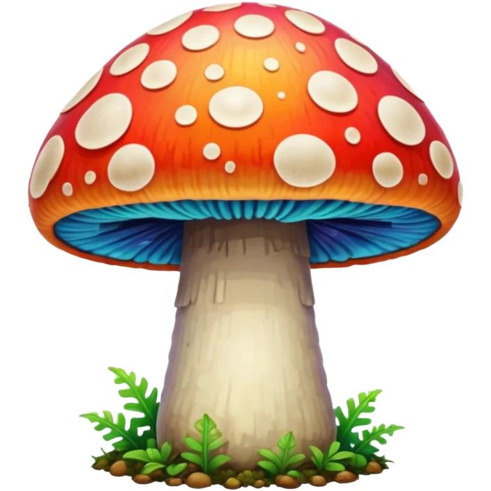 psychodelic mushroom single simple colorful harvested emoji