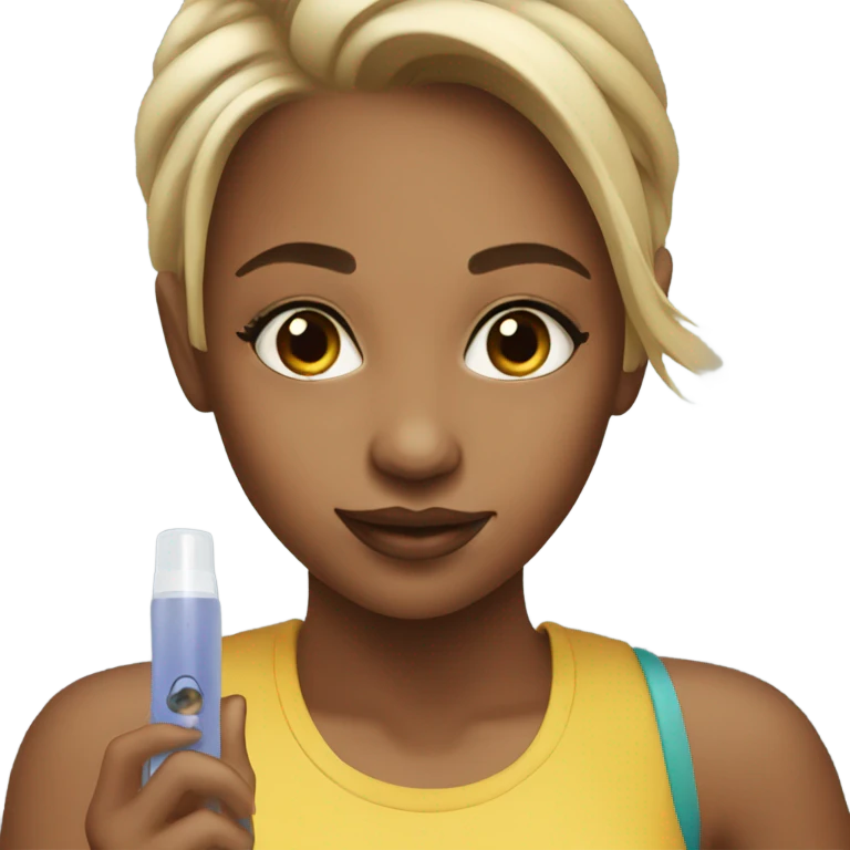 girl using setting spray emoji