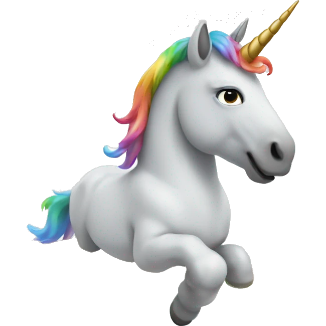 unicorn on a rainbow emoji
