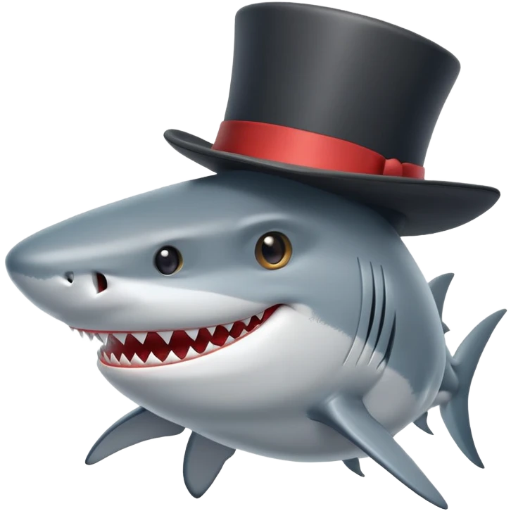 Shark with a top hat emoji
