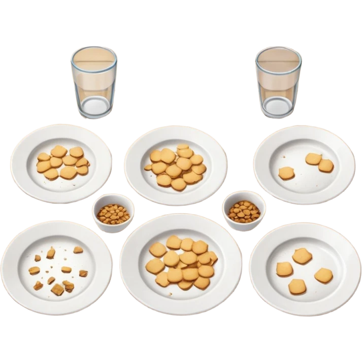 dirty table with empty plates and glasses emoji