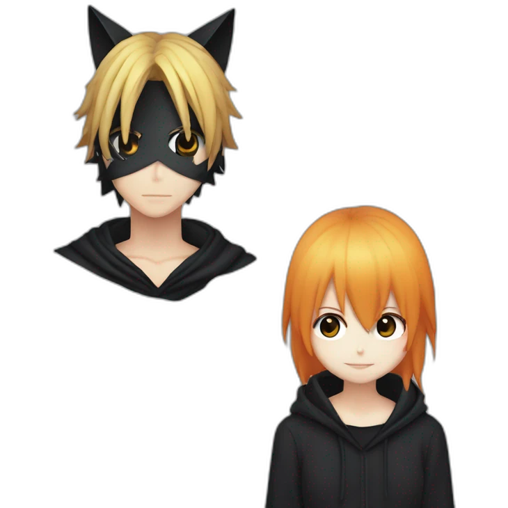 Ichigo Kurosaki with black cat emoji