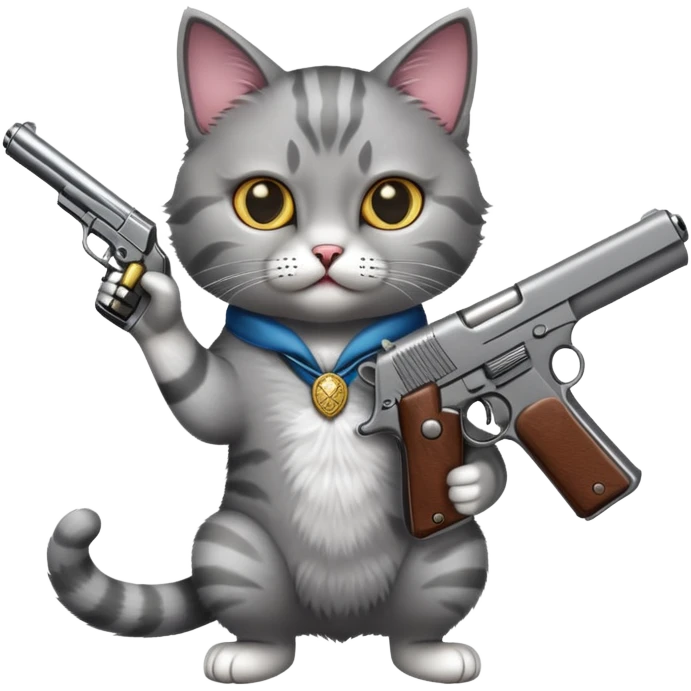 Gato con pistola  emoji