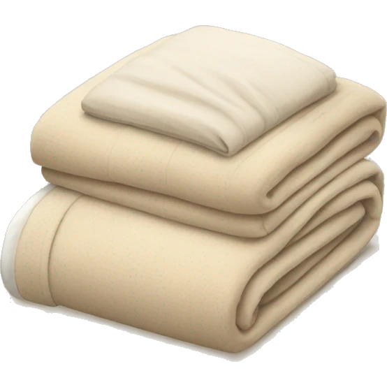 beige bed with comfy blankets emoji