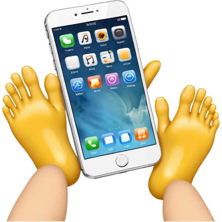 Phone with hands and feet emoji