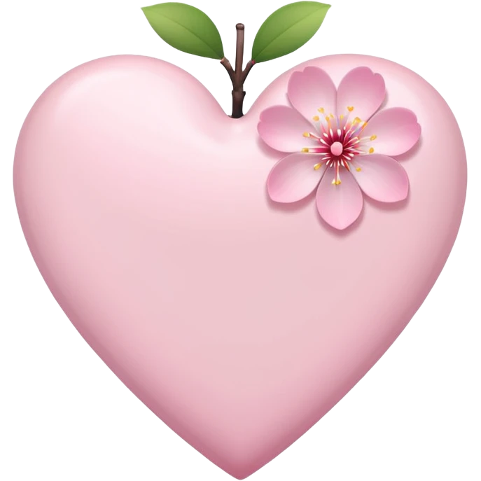 white heart emoji with a single sakura blossom emoji