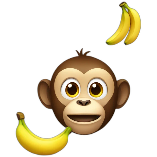 monkey with banana emoji