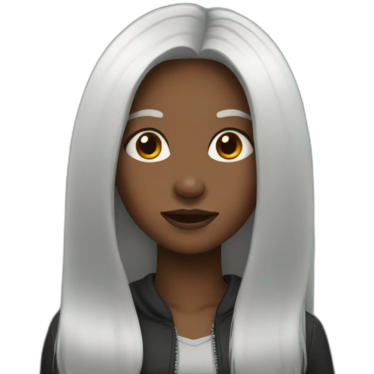 Black long hair girl emoji