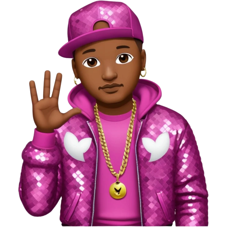 Cam'Ron, Rapper with dark pink sequin outfit emoji