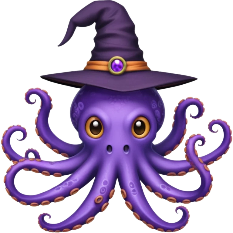 Octopus wearing a witch hat emoji