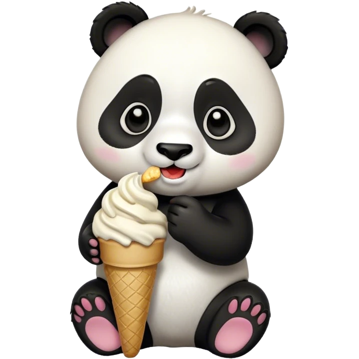Panda eating ice cream  emoji