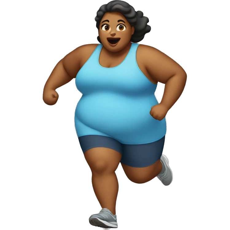 fat girl running emoji