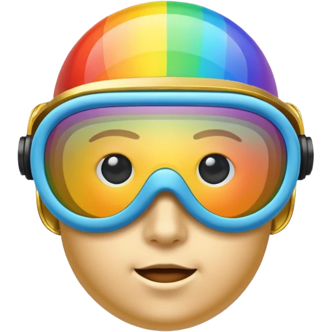 gold simulation rainbow visor goggles emoji