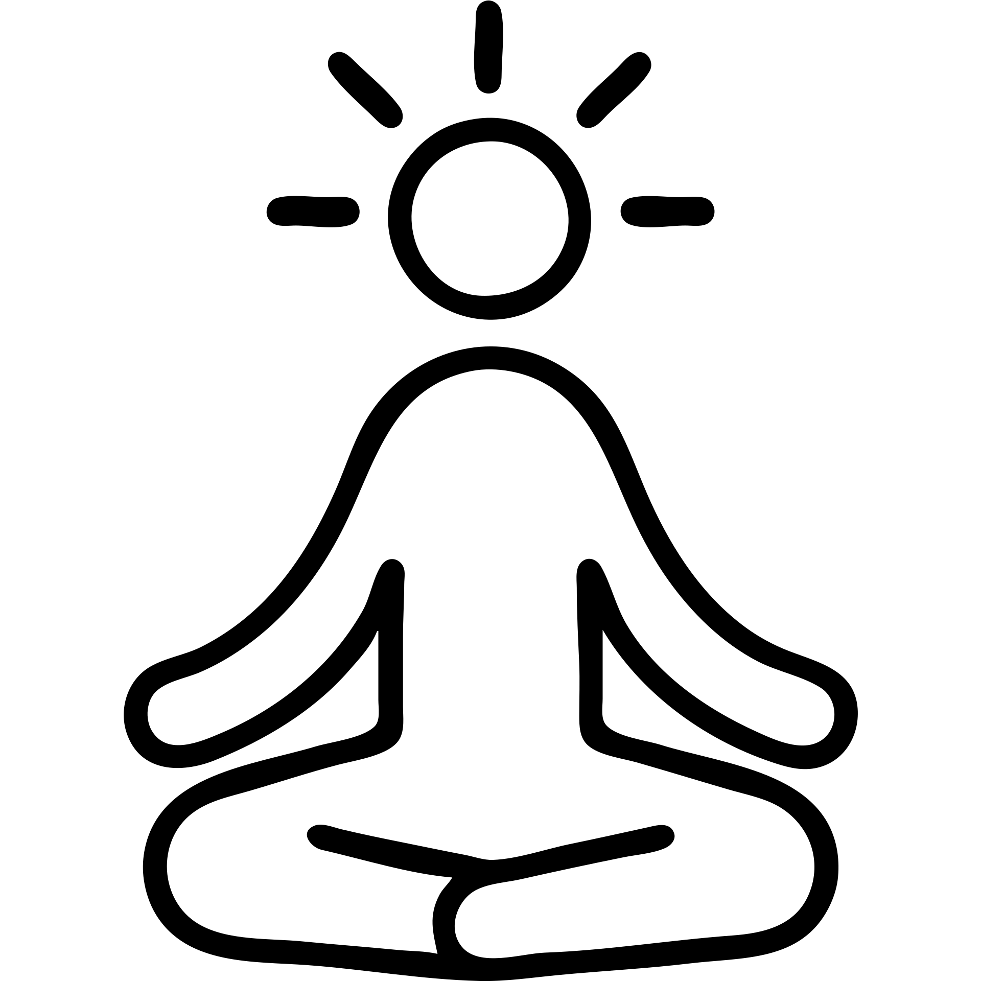 mindfulness and positivity symbol, simple outline icon style emoji