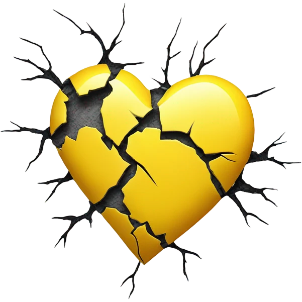 Heart broken yellow emoji