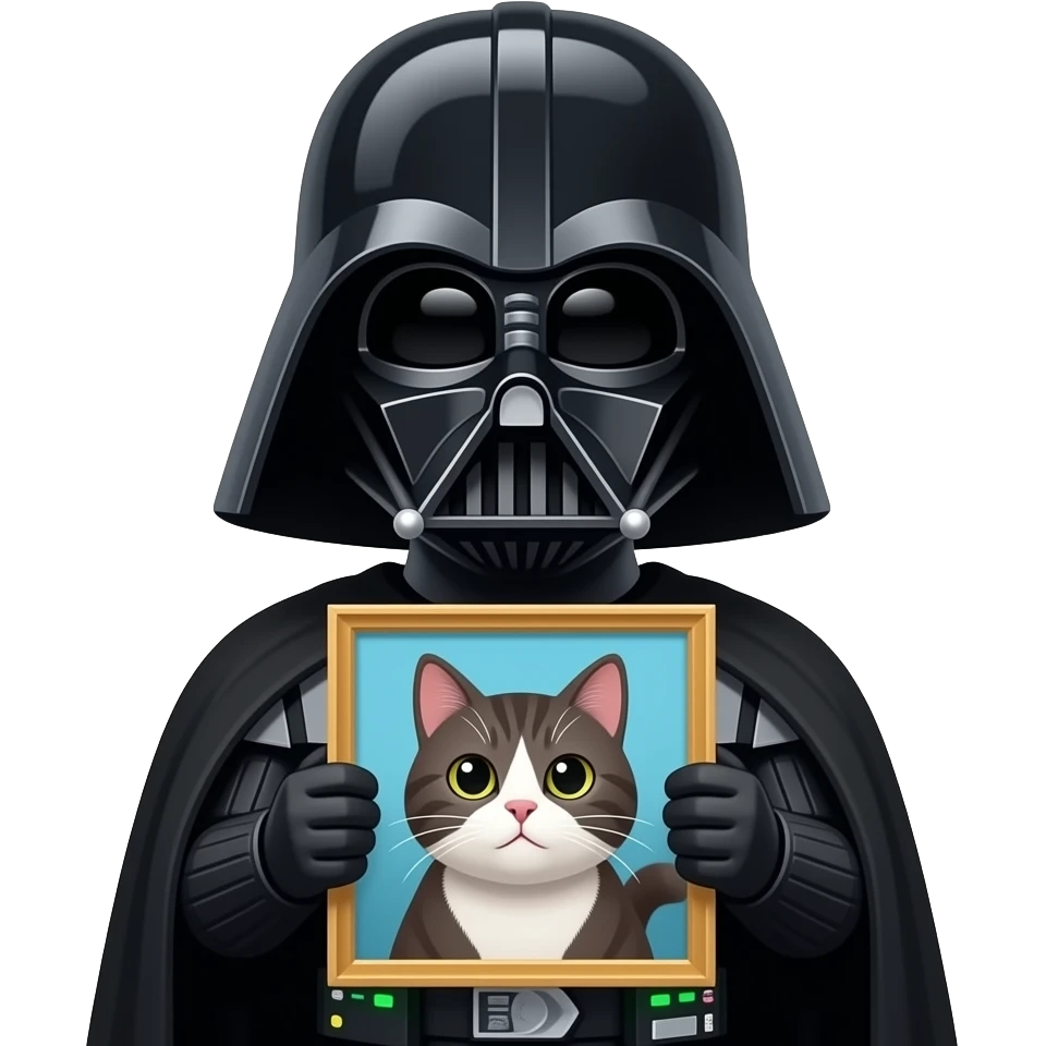 darth vader holding a cat emoji