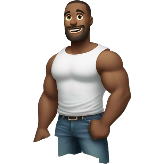 big strong man holding the big stack of money with a slim t shirt emoji