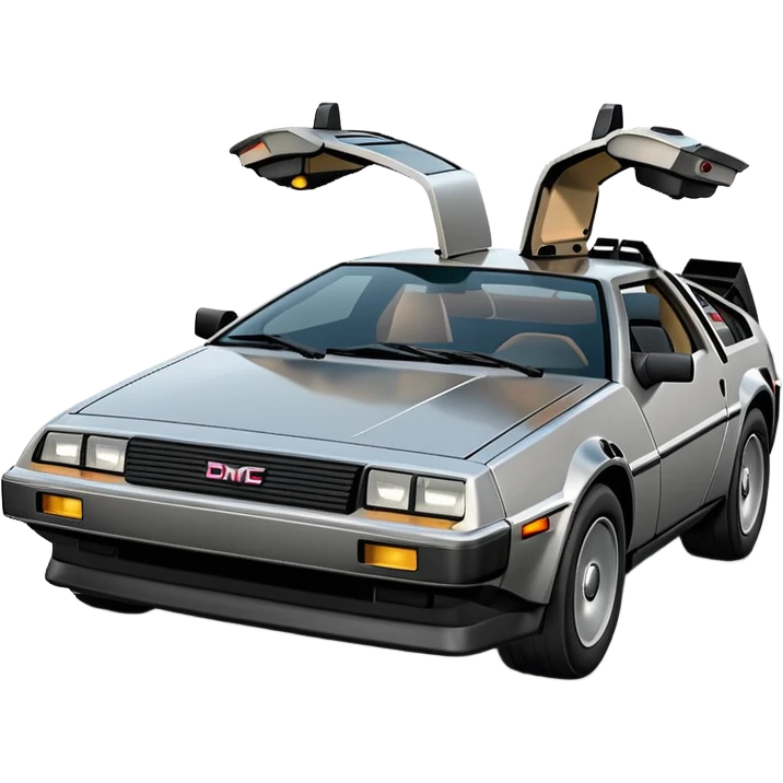 DeLorean DMC-12 driving emoji