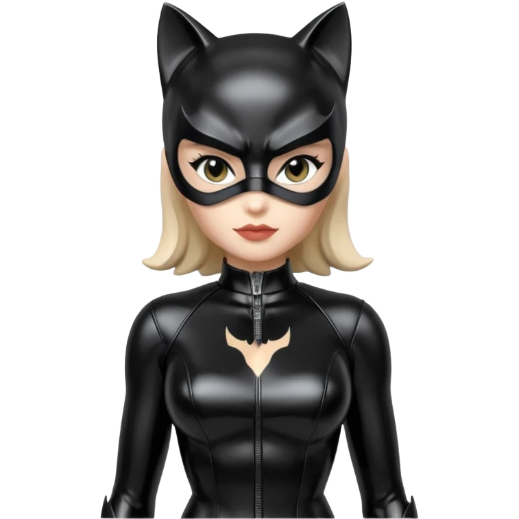 Isolated, ultra detailed illustration of the most incredibly pretty full body with patent leather outfit, DC Hero Catwoman
figurine imaginable, toy style. emoji