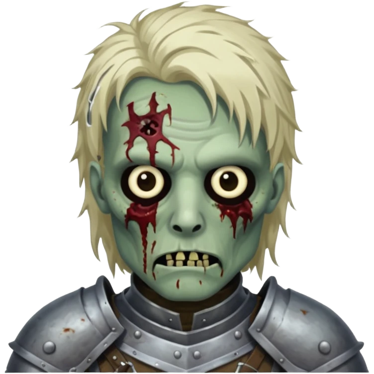 zombie knight with hair emoji
