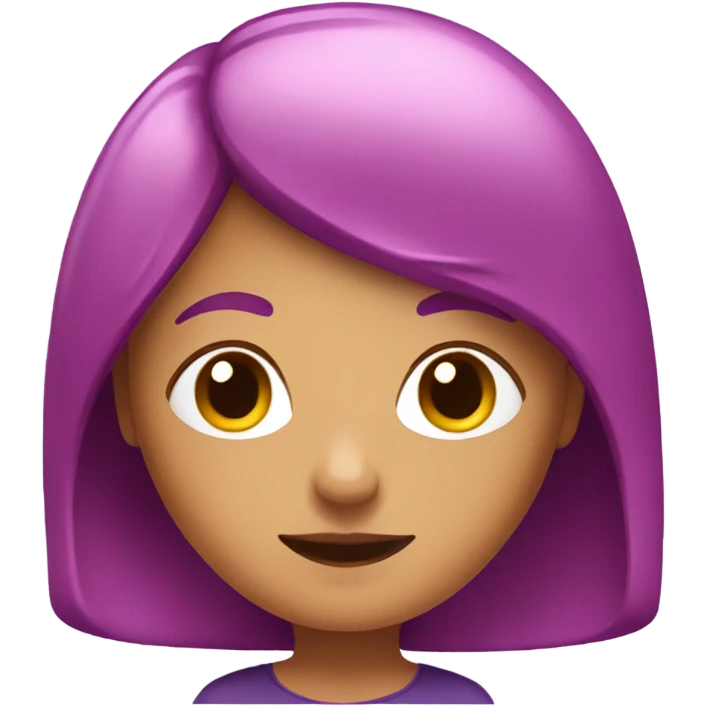 Pink hair girl with eggplant emoji