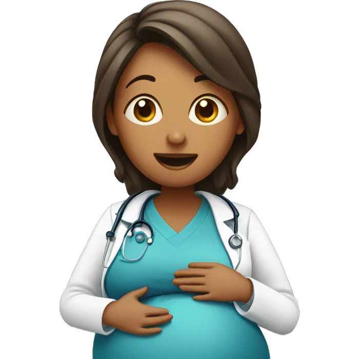 pregnant woman talking to a doctor emoji