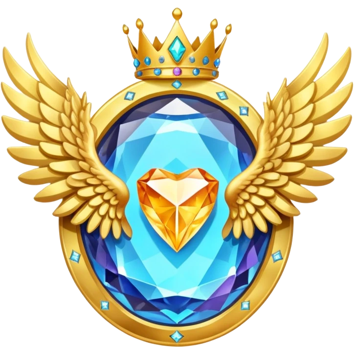 HUGE magic galactic gemstone award-in-frame-decorated-with-big-golden-angel--wings and crown emoji