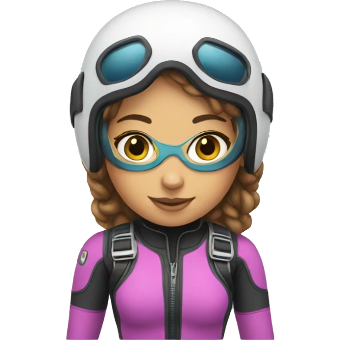 girl with skydive suit emoji