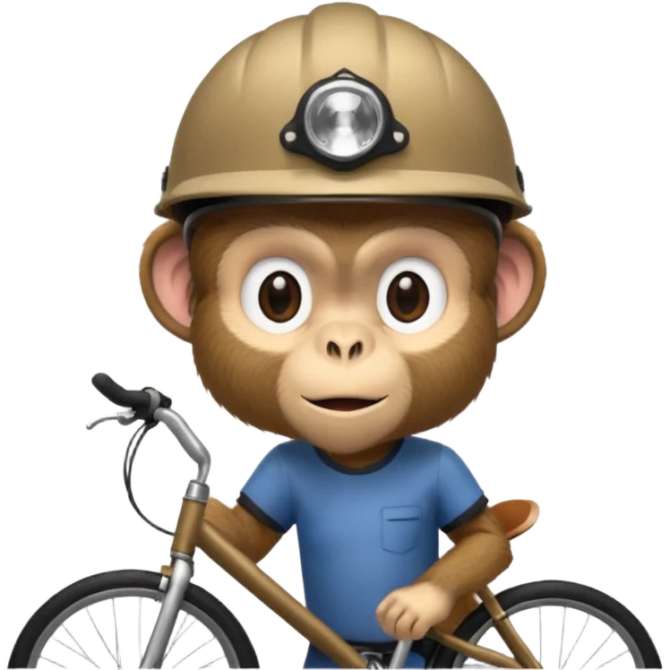monkey with bicycle helmet emoji