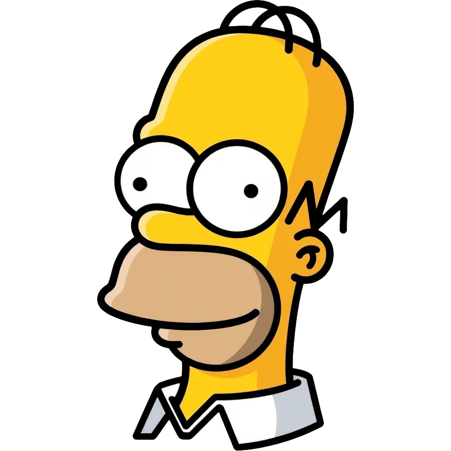 Homer Simpson with yellow skin and bald head emoji