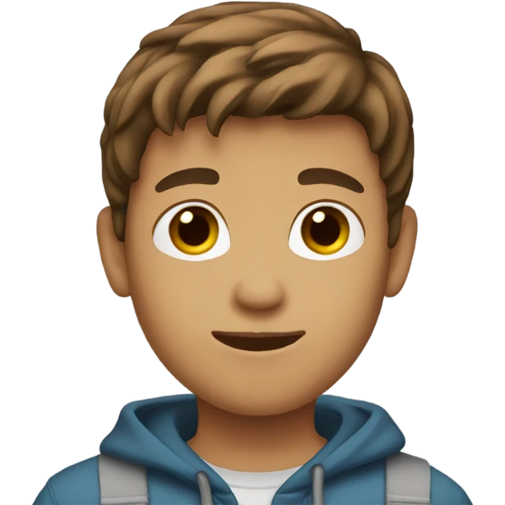 Brown hair teenage boy emoji
