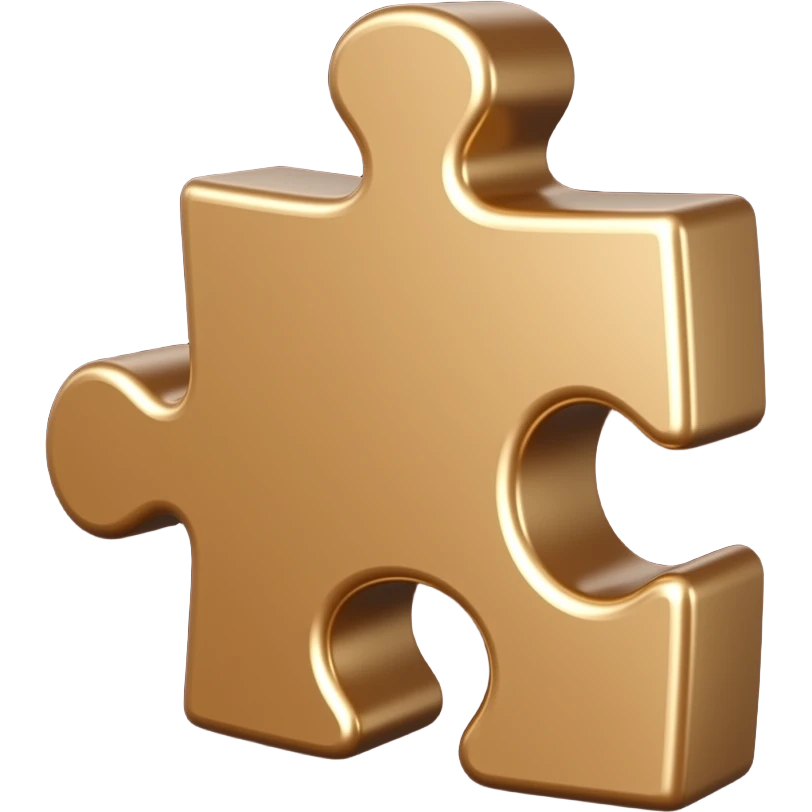 3d-brown -puzzle-piece-emoji polished-metal-texture,-floating-on-a-deep-midnight-brown-background--soft-dramatic-studio-lighting,-cinematic-rim-light emoji