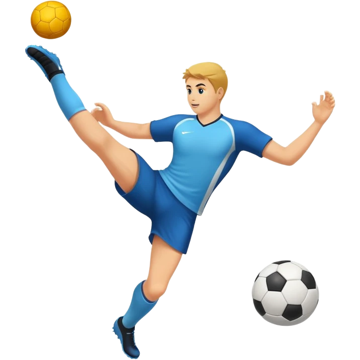foot kicking a ball, fun and dynamic emoji